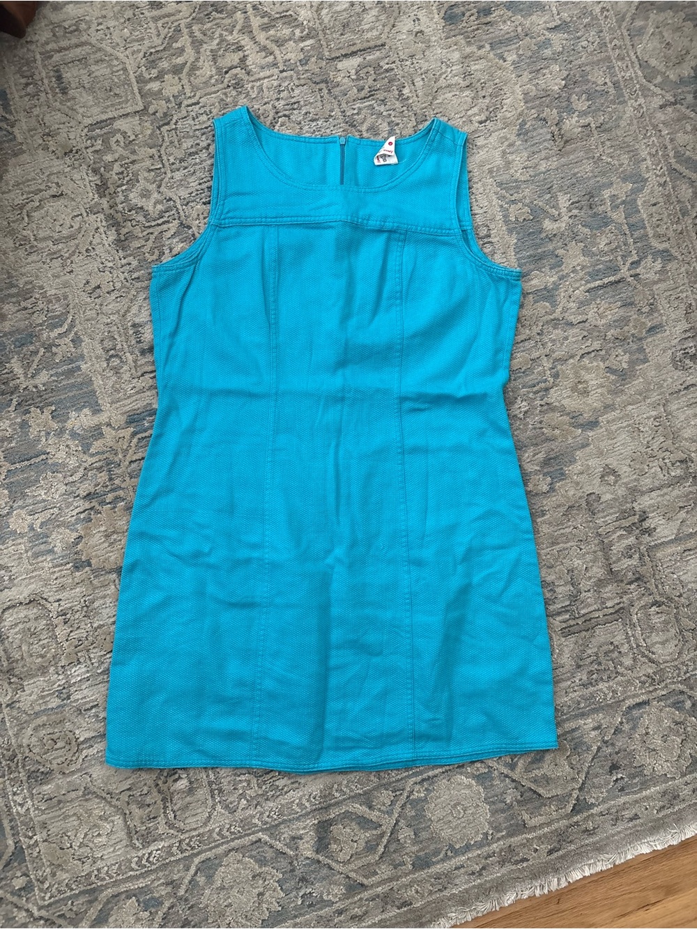 100% Cotton Hanna Andersson Turquoise Sleeveless Shift Dress size Large